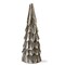 Medium Cast Aluminum Tree Decor - Silver Holiday Sculpture for Christmas - 2.5" x 2.5" x 8" - Easy Dust Clean